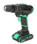 Professional Grade Heavy Duty Badass Cordless Drill 21V Electric Power Tool 45Nm showing adjustable torque settings and battery.