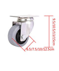 Heavy Duty Swivel Caster Wheels With Conductive Rubber Treads For Ultra Quiet Rolling And Anti Static Safety, 6.5cm wheel size.