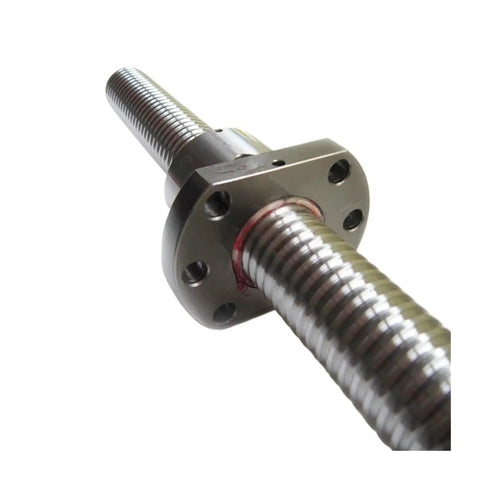 Close-up of Precision Rolled Ballscrew 1000Mm SFU3210 C5 Grade 10Mm Lead Pair With Ball Nut for CNC applications.