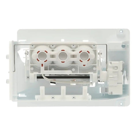 OEM Ice Maker Kit for Refrigerators Replacement Plug and Play Exact Fit Restores Reliable Ice Production Replaces AEQ73449901 Ice Maker Assembly for Consistent Ice Cubes, white plastic