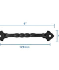 Twist Style Rustic Matte Black Cabinet Pulls For Kitchen Cabinets With 128mm Center To Center 5 Inch Hole Spacing 6 Inch Length Solid Steel Wrought Iron Finish