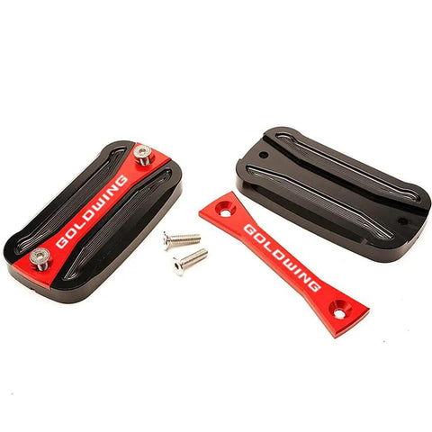 Goldwing Front Brake Fluid Reservoir Cover Oil Cap Red For GL1800 GL1500 Motorcycle Compatible CNC Aluminum Shield Upgrade Durable