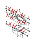 Exploded view diagram of Steering Head Bearing Kit For CRF150R CRF150RB 2022 Motorcycle Suspension Upgrade with parts labeled