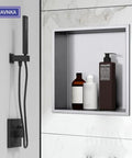 Shower Niche Insert 12 By 12 Inches No Tile Needed Stainless Steel Brushed Nickel Easy Install Rectangle Shower Shelf installed