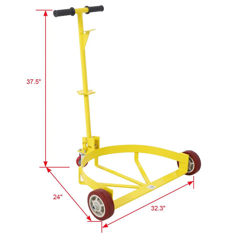 Heavy Duty Steel Drum Dolly With 1200 Lb Capacity, Smooth Rolling Pu Wheels Low Profile Barrel Cart, No Sweat Hauling Workhorse Mover For Oil Drums And Warehouse Jobs