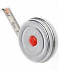 Heavy Duty Retractable Tape Measure With Self Locking Belt Loop Clip And Strong Magnetic Hook For Fast Woodworking Construction On Professional Job Sites And Home Outdoor Renovations - silver measuring tape with red button