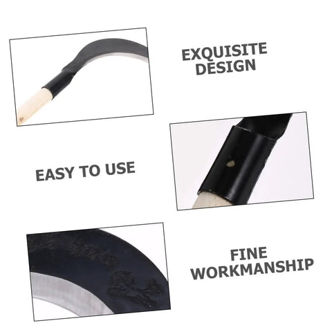 Detailed view of Gardening Hand Scythe With Long Handle For Easy One Handed Weeding And Grass Cutting, showcasing design elements.