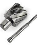 Annular cutter with Weldon shank and pilot pin for magnetic drill press; 1-9/16 in cutting diameter, 1 in depth of cut