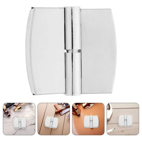 Self Closing Stainless Steel Door Hinge With Spring Auto Close Function For Public Restrooms Durable Silver Alloy Hardware