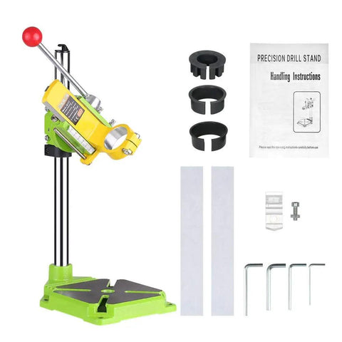 Heavy Duty Floor Drill Press Workstation With 0 To 90 Degree Rotating Frame For Drill Press And Rotary Tools Adjustable Pro Grade Tabletop Stand 27.5mm To 43.6mm Clamping Range Clear Graduation Transparent Pointer Durable Precision