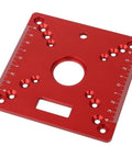 Bang For Buck Mini Square Router Table Insert Plate Solid Aluminum Anodized Flip Base For Woodworking Bench with measurement markings.