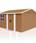 10x12 Ft Heavy Duty Metal Outdoor Storage Shed With Lockable Sliding Door Windows And Ventilation Weatherproof Garden Shed For Backyard