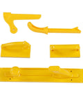 Heavy Duty Safety Push Block And Push Stick Kit, 5 Piece ABS Woodworking Guides For Table Saw, Router Table, Band Saw And Jointer, Finger Saver Gear. Set of yellow ABS push blocks and guides.