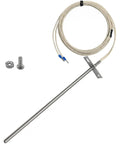 Temperature Probe Sensor Replacement For Digital Thermostat Probe, 304 Stainless Steel Grill Thermometer Compatible With Most Pellet Grills, Real Time Temperature Readout, Easy Install And Reliable Performance, 7 in probe with mounting bracket and wires