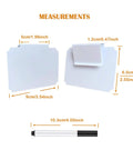Erasable Label Holders Kit With 20 White PVC Bin Clips And 2 Chalk Markers showing dimensions of clips and marker