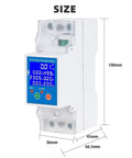 Heavy Duty 80 Amp Smart Circuit Breaker With RS485 Wifi Remote Switch And Built Tough Leakage Protection For No Sweat Energy Tracking On Home Solar Arrays, image showing size dimensions.
