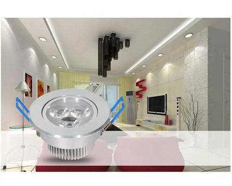 Silver Adjustable LED Recessed Spotlight in a modern living room with adjustable light features and sleek design.