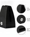 Fine aluminum alloy with secure mounting screw, non-slip grip padding on durable aluminum alloy glass partition mount clip, black