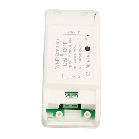 WiFi Smart Switch for Lighting and Fan Control, 100 to 240V Wireless Power Controller Module with ABS and PC Housing, top view
