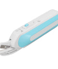 Cordless Electric Scissors For Fabric And Craft Cutting With Ergonomic Grip And Battery Powered Shears Built For Heavy Duty Sewing Tasks And Easy Cardboard Snipping With No Sweat Cuts, blue ergonomic handle.