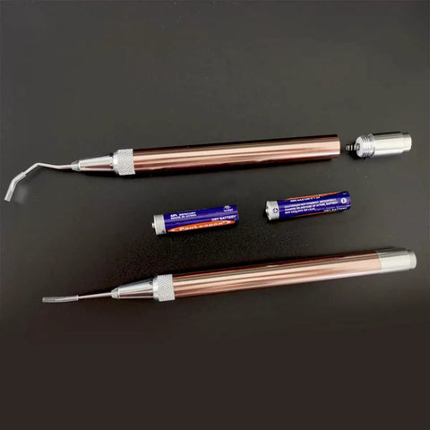 LED Weeding Tool Set For Vinyl With Light No Fuss Pin And Hook for removing tiny vinyl paper and iron on projects shown with batteries