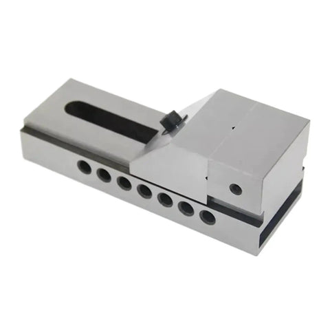 Heavy Duty CNC Bench Vise For Precision Workholding And Positioning Includes QKG38 And QKG50 Models Durable Metal Vise Body Resists Deformation For Stable Clamping And Accurate Machining On Professional CNC Equipment. Gray metal CNC bench vise with jaw slots and mounting holes