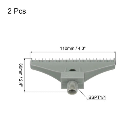 Two Pack BSPT 1/4 Inch Male Flat Air Jet Nozzles For Compressed Air Systems With G1/4 Thread, Wide Flat Spray For Dust Removal And Drying
