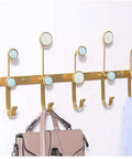 Sleek Round Dot Wrought Iron Wall Hook For Coat And Accessory Storage Smooth Foyer Display With Minimalist Art Deco Lines, gold color