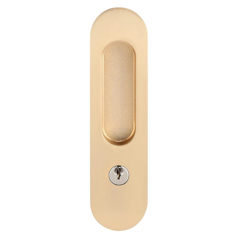 Keyed Sliding Pocket Door Lock With Three Keys For Hidden Recessed Handle Easy Install Perfect For Bathroom Kitchen And Wood Furniture Hardware