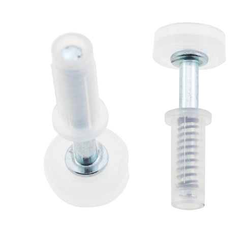 4 Pack Double Folding Door Roller Guide Rails With Spring Loaded Upper Wheel Elastic Shaft And Metal Top Pivot Plastic Bottom Flanges For Stable Support Seven Eighths Inch Wheel Diameter Replacement Hardware Kit