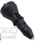 Tough As Nails Cordless Rivet Gun Drill Adapter with adjustable tip, includes wrenches for effective nut setting.