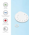 Replacement O Ring Kit With Two Membranes For Harmony Manual Breast Pump BPA Free FDA Registered Medical Device Easy Replacement To Restore Suction And Pump Performance, white membrane and O-ring