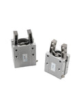 Heavy Duty Pneumatic Gripper Finger Cylinder For Industrial Automation, HFY20 and HFY25 models, steel build, for robotic assembly.