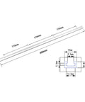 Aluminum Alloy T Slot Miter Track Jig for Woodworking, 600mm guide rail with dimensions and design details shown