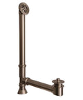 Extended Tub Drain With Twist Lift Stopper And 19 Inch Adjustable Overflow Tube, heavy-duty bathroom plumbing fixture in nickel finish.