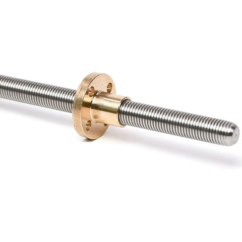 T8 Threaded Trapezoidal Lead Screw For 3D Printer With 8mm Diameter And 2mm Pitch Lead Options 4mm Or 8mm Stainless Steel Shaft And Copper Nut Lengths 100mm To 800mm High Precision Linear Motion Component, stainless shaft with copper nut