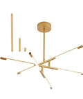 6 Light Gold Sputnik Flush Mount Chandelier Led Ceiling Light Dimmable 4000K Modern Mid Century Vibe For Kitchen Island Easy Install Pluggable Lighting