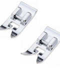 PannySewCraft presser feet set: two chrome snap-on feet for zigzag and straight stitches on domestic sewing machines