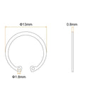 Diagram of 12mm Internal Retaining Ring Circlip Kit 100 Pcs 304 Stainless Steel Internal Circlip Snap Rings C Clips GB893 For Grooved Shafts Studs