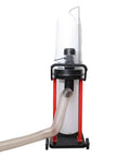 Auto Start Dust Collector Featuring 1.2 HP Motor And 750 CFM Airflow Ships With 5 Ft Flexible Hose for garage dust removal.