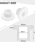 10 Pcs Flanged Nylon Sleeve Bearings With Self Lubricating Bushings Bore 9mm OD 13mm Length 12mm Flange Dia 23mm Flange Thickness 3mm White Durable Low Maintenance, size diagram