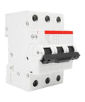 Rock Solid Miniature Circuit Breaker Switch With Din Rail Mount For Electrical Panels showing three pole design, rated at 63 amps.