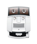 Top Shelf Automatic Espresso Coffee Maker With Dual Bean Hopper And Sweet Foam Milk Frother One Touch Brew White certified renewed, top view.