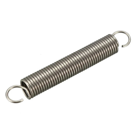 Stainless steel extended tension spring with dual hooks, 0.047 in wire, 0.39 in OD, 2.76 in free length, 5 pcs