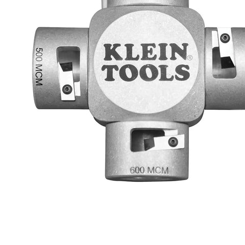 Clover jaw design of Large Cable Stripper For 350 To 750 MCM MTW THHN THWN 2 Cable, showing 500 and 600 MCM sizes.