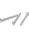 Dang Tough 40 Pcs M4 X 45mm Truss Head Machine Screws For Cabinet Drawer Knobs Pull Handles Phillips Drive Heavy Duty 304 Stainless Steel Rust Proof Hardware displayed in three screws.