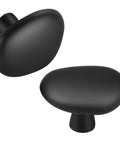 Legit Premium Matte Black Pebble Cabinet Knobs For Dresser Drawers in 1.38-inch size, showcasing smooth, rounded design.