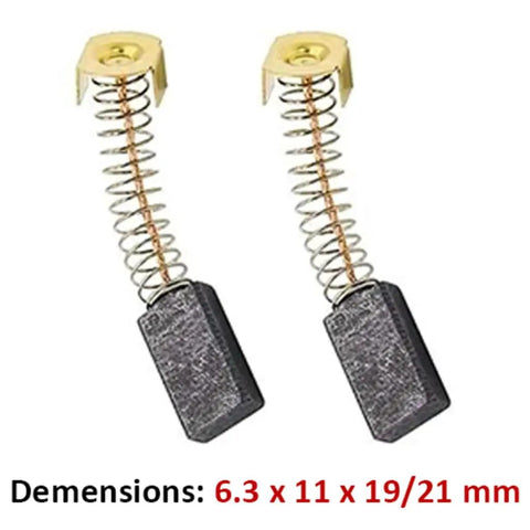 Upgrade Your Setup With These Beast Mode Carbon Brushes 8 Pieces N031652 824216 869659 For Router Grinder Miter Saw And Drill. Close-up of carbon brushes with gold connectors.