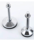 Heavy Duty Adjustable Leveling Feet With Rubber Bottom For Furniture Desks And Cabinets M10X50MM Thread, steel construction, angled view
