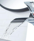 Vessel Sink Faucet Chrome Modern Tall Waterfall Style With Single Handle And One Hole Install For Vanity Bathroom RV Camper And Farmhouse Washroom